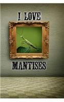 I Love Mantises: A 6 x 9 Lined Journal Notebook