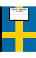 Unruled Composition Notebook 8" x 10". 120 Pages. Swedish Flag: Unruled Composition Notebook 8" x 10". 120 Pages. Swedish Flag: Unruled Composition Notebook 8" x 10". 120 Pages. Blank Notebook. Swedish Flag. Blue