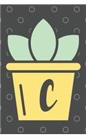 C: Trendy Succulent Monogrammed Initial 120 Paged Lined Journal