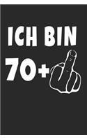 Ich Bin 70 + Mittelfinger: Notizbuch - (A5) 6x9 Zoll - Kariert - 120 Seiten - Geburtstags Geschenk