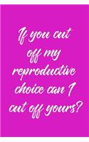 If You Cut Off My Reproductive Choice Can I Cut Off Yours?: 6 X 9 Womens Movement Notebook Journal - Great Gift Present for Women, Ladies and Girls