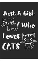 Just a Girl Who Loves Cats: Small Blank Lined Notebook - Cute Journal for Cat Lovers for Taking Notes, Writing and Journaling