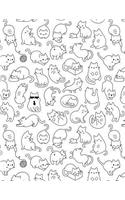 My Big Fat Bullet Journal for Cat Lovers Fun Cat Pattern 12: Jumbo Sized Graph Design Bullet Notebook Journal - 300 Plus Numbered Pages with 300 Graph Style Grid Pages, 6 Index Pages and 2 Key Pages in Large 8