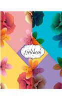 Notebook: : Lined: Notebook Journal, School Notes, Diary, 120 Lined pages, Size 8" x 10" Tropical Flowers Cover