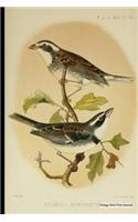 Vintage Bird Print Journal: Collared Warbling-Finch, 6" x 9" Vintage Bird Decor Print Journal - [Lined Journal]