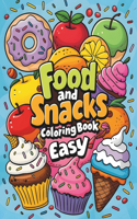 Food and snacks coloring book easy