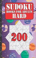 Sudoku books for adults hard: 200 Sudokus from hard with solutions for adults Gifts Sudoku hard book Galaxy Sky Lover adults, kids