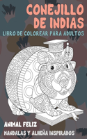 Libro de colorear para adultos - Mandalas y alheña inspirados - Animal feliz - conejillo de indias