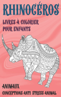 Livres à colorier pour enfants - Conceptions anti-stress Animal - Animaux - Rhinocéros