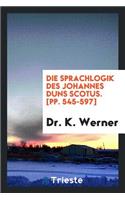 Die Sprachlogik Des Johannes Duns Scotus