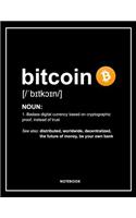 Bitcoin Definition Lined Notebook. Notes & Exercise Book (Black)