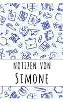 Notizen von Simone: Kariertes Notizbuch mit 5x5 Karomuster für deinen personalisierten Vornamen