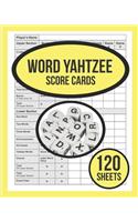 Word Yahtzee Score Cards For Word Yahtzee