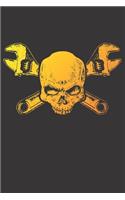 Notebook for car auto mechanic tuner and racer skull fire