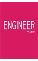 Engineer est. 2019: 6x9 dotgrid Journal Graduation Gift for College or University Graduate 100 Pages for college, high school or students