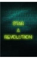 Start A Revolution: Blank Lined Notebook ( Vaporwave ) Green