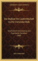 Studium Der Landwirthschaft An Der Universitat Halle