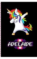 Adelaide - Dabbing Unicorn personalized named Notebook