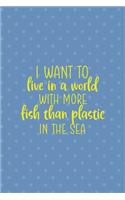 I Want To Live in A World With More Fish Than Plastic In The Sea