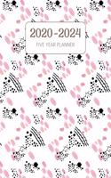 2020-2024 Five Year Planner: Monthly Agenda & Schedule with US Holidays - 60 Months or 5 Years - Pink And Inky Blots