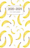 2020-2024 Five Year Planner: Monthly Agenda & Schedule with US Holidays - 60 Months or 5 Years - Bananas