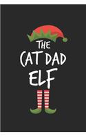 Funny Cat Dad Elf Christmas Notebook Gift