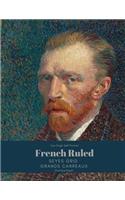 Van Gogh Self Portrait French Ruled Seyes Grid Grands Carreaux Practice Paper: Perfect Bound Notebook for Handwriting, Penmanship, Caligraphy