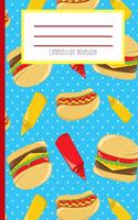 Composition Notebook: Hot Dog Hamburger Ketchup Mustard Fast Food BBQ Hipster Polka Dot Journal and Notebook