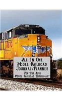 All in One Model Railroad Journal/Planner: For the Avid Model Railroad Enthusiast, B&w Interior, American Train