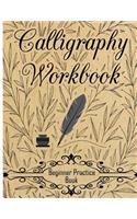 Calligraphy Workbook (Beginner Practice Book): Beginner Practice Workbook 4 Paper Type Line Lettering, Angle Lines, Tian Zi GE Paper, Dual Brush Pens