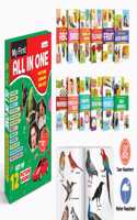 Ukg Class My First All in One Picture Library Box Set of 12 books (Green Edition) : book set for children, Early learning library book, ABC, Numbers, Fruits, Birds, Flowers, Farm & Pet Animals, Wild Animals, Parts of the Body, Vegetables, Shapes &