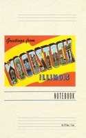 Vintage Lined Notebook Greetings from Woodstock, Illinois