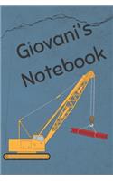 Giovani's Notebook: Heavy Equipment Crane Cover 6x9" 200 pages personalized journal/notebook/diary