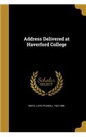 Address Delivered at Haverford College