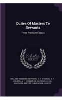 Duties Of Masters To Servants
