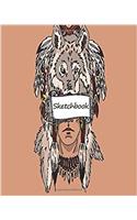 Indian Headdress Sketchbook: Blank Paper for Drawing, Doodling or Sketching