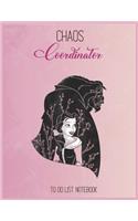 Chaos Coordinator To Do List: Disney Beauty And The Beast Floral Silhouette To Do & Dot Grid Matrix Notebook for Girls Teens Kids Journal College Blank Lined 110 Pages of 8.5"x11