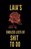 Laia's Endless Lists of Shit to do: Lined Writing Notebook Journal with Personalized Name Quote, 120 Pages, (6x9), Simple Freen Flower With Black Text ... Women, School Teacher, mom, w