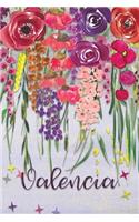 Valencia: Personalized Lined Journal - Colorful Floral Waterfall (Customized Name Gifts)