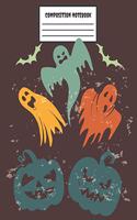 Composition Notebook: Halloween Pumpkin & Ghost - Wide Ruled Blank Lined School Subject Composition Notebook for teachers, kids, teens, students, home, college writing & (2 Composition Notebooks Workbook)