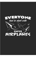 Everyone had to start with paper airplanes: 6x9 Origami - grid - squared paper - notebook - notes