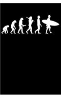Surfer Notebook: Surfing Evolution 6 x 9 Lined Ruled Journal Gift For Surfers (108 Pages)