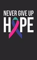 Never Give Up Hope Notebook - Thyroid Cancer Fighter Gift - Vintage Thyroid Cancer Survivor Journal - Thyroid Cancer Awareness Diary