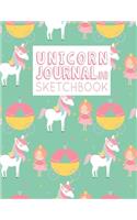 Unicorn Sketchbook and Journal: Drawing Pad for Kids Girls (A Large Size Journal, 8.5" x 11", 130 Pages, Blank Paper For Drawing And Sketching)(3 Unicorns)