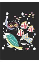 Diving Cat Notebook: Graph Paper Journal 6x9 - 120 Pages