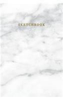 Sketchbook: Trendy Journal Notebook Sketchbook - 110 Blank Pages for Drawing Sketching Doodling Journaling - 6x9 Softback Cover(Marble Collection)