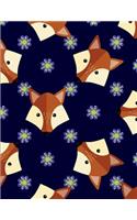 Fox Notebook: Wildlife Animal Journal Notebook Ruled Lined Page Women Girl Men Boy Teen Writing Diary School Animal Face Record Plan Orange Note Pad Composition N(8 Fox Notebook)