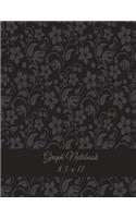 Graph Notebook 8.5 x 11: Vintage Floral Design, 1/4" Inch Graph Paper Large Print 8.5" x 11" Blank Quad Ruled, Blank Graph Paper Composition Books