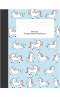 Unicorn Composition Notebook: Cute Wide Ruled Student Home Office Teacher 100 Pages Unicorns Book