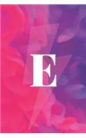 E: Initial Monogram Notebook Notebook for Women, Girls and School 6 X 9 - 110 College-Ruled